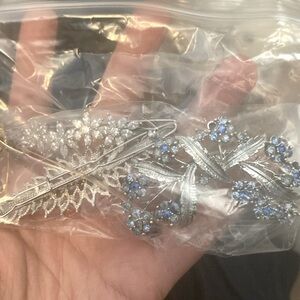 3 Silver Hair Broaches